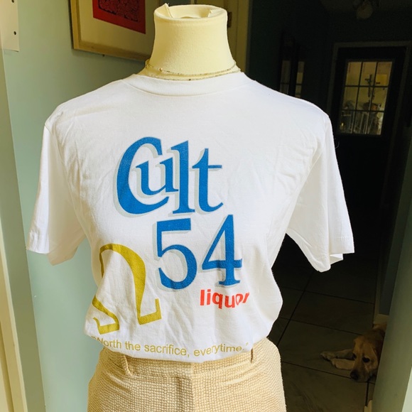 Mustache Brigade Cult 45 Omega White Spoof T Shirt - Picture 1 of 7